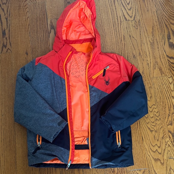 Spyder Orange and Black Hooded Jacket